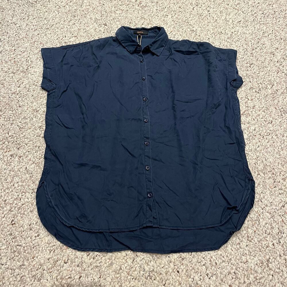 NEW Quince Vintage Wash Tencel Camp Shirt S Short Sleeve Preppy Casual Classic